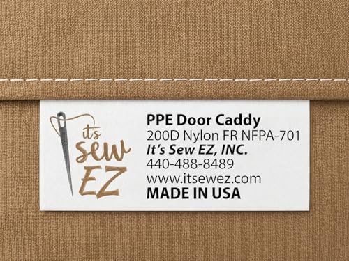 It's Sew EZ Personal Protection Equipment (PPE) Isolation Door Caddy - 6 Pockets - NFPA-701 Fire Retardant Nylon Oxford with Two Stainless Steel Hooks included (Tan, 6 pockets) - Image 3