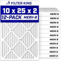Filter King 10x25x2 Air Filter MERV 8, AC Furnace Filters (12-Pack) by FilterKing