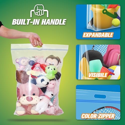 HIBAG 5 Gallon Large Storage Bags, 15” x 18” Resealable Clear Bags with Handle, Extra Large XL Heavy Duty for Clothes Pillow Travel Moving, Pack of 10 - Image 5