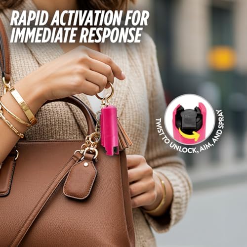 Guard Dog Security Quick Action Pepper Spray Self Defense Keychain, Maximum Strength 1.44 MC, OC Spray, 16-Foot Range, Twist-Lock Safety, Belt Clip for Easy Carry for Women and Men, Made in USA - Image 6