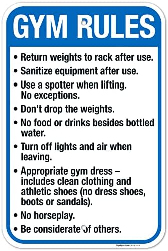 Gym Rules Return Weights to Rack After Use Sanitize Equipment After Use by SigoSigns