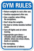 Gym Rules Return Weights to Rack After Use Sanitize Equipment After Use by SigoSigns