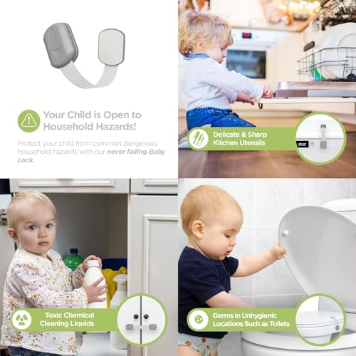 SKYLA HOMES Child Safety Cabinet Locks, Gray, 8 Pack - Image 2
