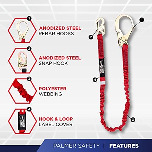 Palmer Safety Hammerhead 5pt Safety Harness Back Padded, QCB Chest, Tongue Buckel Legs Straps, Back & Side D-Rings - Image 5