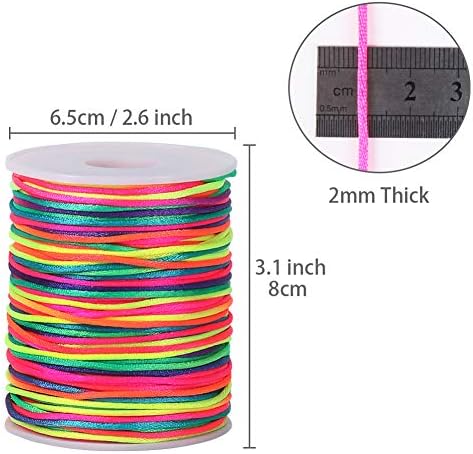 Tenn Well Satin Rattail Cord, 295 Feet 2mm Colorful Nylon String for Macrame Bracelets, Necklaces, Jewelry Making, Beading, Arts and Crafts, String Games - Image 5