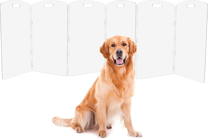 Modern Frame Clear Acrylic Freestanding Dog Gate by Feoyoho
