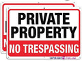 Private Property No Trespassing Metal Sign (2 Pack), 12 X 8 Inches Rust Free Aluminum Sign - Reflective Weatherproof - Easy to Mount - Indoor & Outdoor Use by Eletina