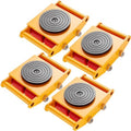 VEVOR 4pcs Machinery Mover, 8T Machinery Skate Dolly, 17637lbs Machinery Moving Skate, Machinery Mover Skate w/ 360° Rotation Cap and 4 Rollers, Heavy Duty Industrial Moving Equipment, Yellow by VEVOR