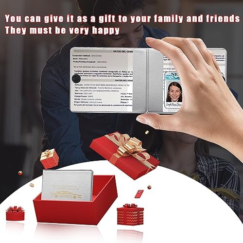 Ziciner Car Registration Insurance Holder, 2Pack Essential Auto Card Document Glove Box Organizer with Touch Fastener, Vehicle Interior Accessories Perfect for Most Car, Truck, SUV (Gray/Gold Words) - Image 5