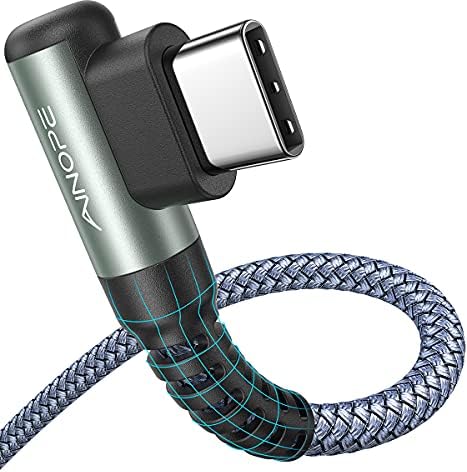 AINOPE USB C Cable 10FT 3.1A Type C Charger Fast Charging, Right Angle USB Type C Cable, Nylon Braided USB C Charging Cable Compatible with Galaxy S10 S9 S8 Plus, A51 A11 A10 A20, LG V50 V40 G8 G7 by AINOPE10yearsforphoneaccessories
