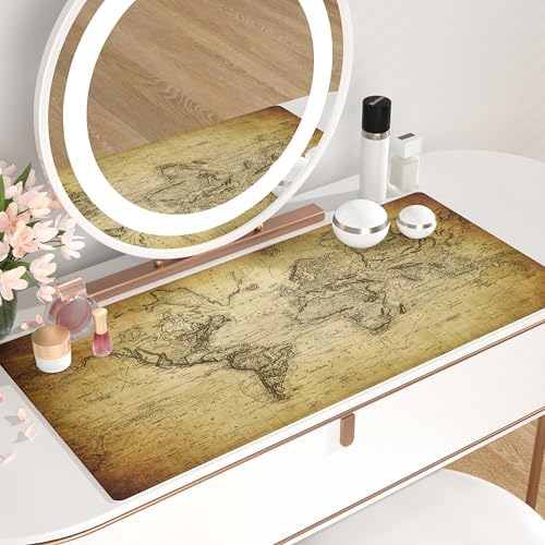QiyI PU Leather Large Mouse Pad, Office Decor, 31.5" x 15.7", World Map - Image 6