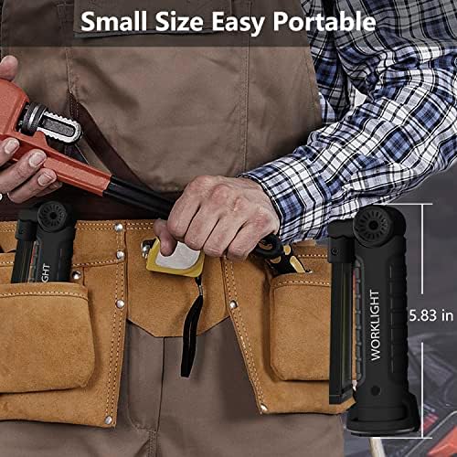NODINIHU Working Light Portable, Rechargeable Work Lights with Magnetic Base Hanging Hook,360° Rotate 5 Modes,COB LED 800 Lumens Foldable Inspection Light for Car Repair, Grill and Outdoor Use(4pack) - Image 6