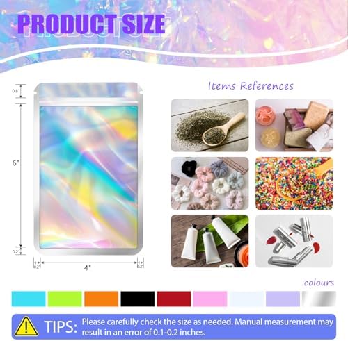 100 Pack Resealable Mylar Bags for Small Business(4x6 Inch, Pink) - Image 2