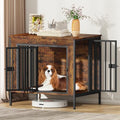 EasyCom 28.15" Dog Crate Furniture for 1 or 2 Dogs, Brown by EasyCom