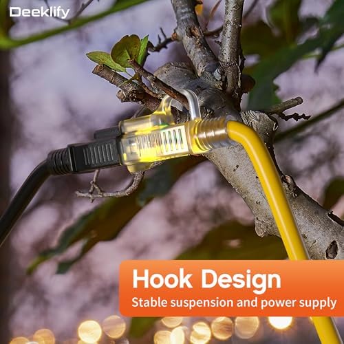 12 Gauge 50 FT Heavy Duty Outdoor Extension Cord Waterproof Yellow - Image 3