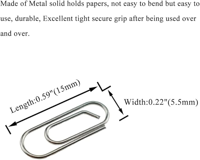 HAHIYO Paper Clips Sturdy 0.59 inches Length 50 Pack Mini Paperclips Heavy Duty - Image 2