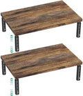 OPNICE Adjustable Monitor Stand Riser for Desk, Wood Computer & Laptop Stand, Desk Organizers and Accessories, Office Desk Accessories & Workspace Organizer for Home Office Supplies, Brown 2-Pack by OPNICE