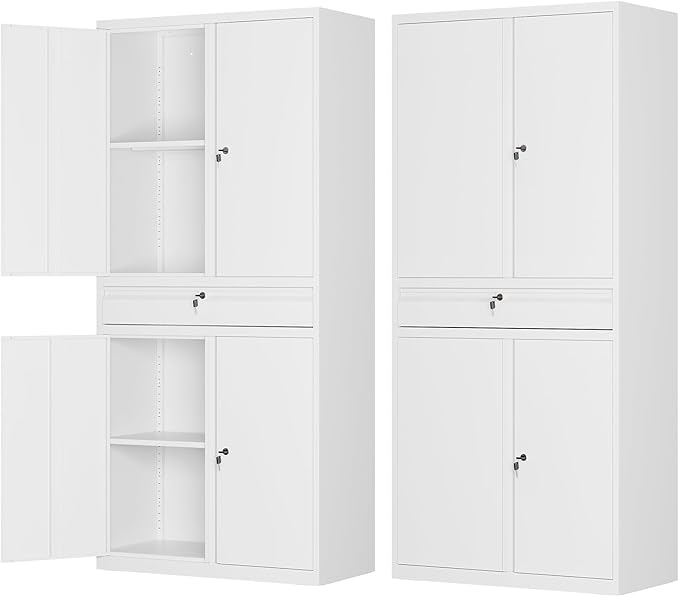 Metal Storage Cabinet, Tall File Cabinet by LISSIMO