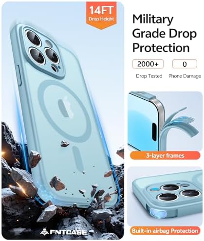 FNTCASE for iPhone 14 Pro Max Case, Fit for Magsafe, Glass Screen Protector - Image 5
