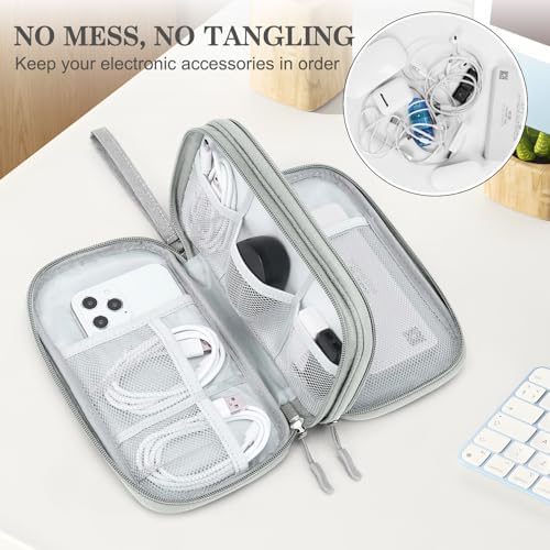 FYY Electronic Organizer, Travel Tech Pouch Bag, Medium, Grey - Image 5