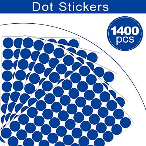1400 PCS Blue Dot Stickers Round Coding Labels Circle Dots Labels Stickers Polka Circle Dot Stickers Label Sticker for Office,Classroom,Papers Etc - Image 5