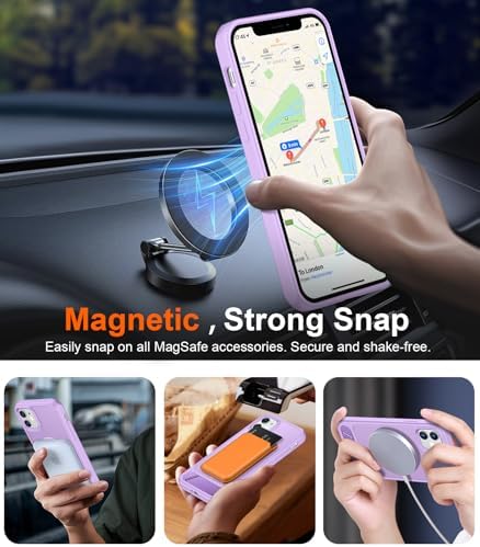 Temdan Magnetic Compatible with iPhone 11 Phone Case, [Built-in Invisible Kickstand][Compatible with MagSafe] [Military Grade Shockproof] Slim Translucent Matte Phone Case for iPhone 11 6.1" - Image 5