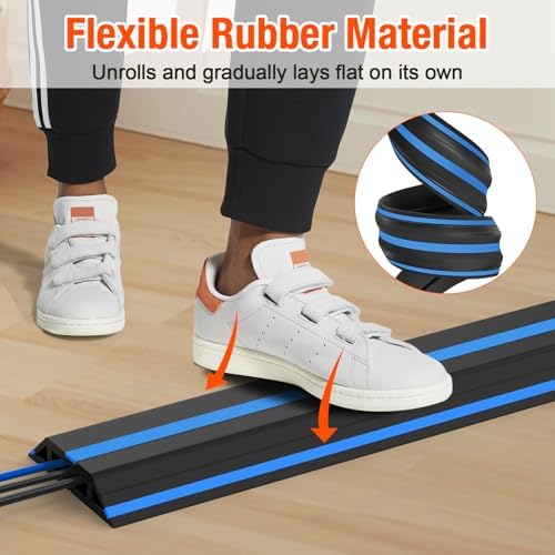 Eapele Floor Cord Cover 10ft Cord Covers for Wires on Floor, Heavy Duty Extension Cord Cover, Rubber Floor Cable Cover, Prevent Trip Hazard for Sidewalk Home Office Outdoor or Indoor Settings - Image 7