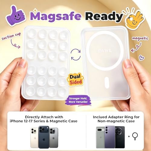 2026 Upgraded Magnetic Suction Sticky Phone Grip for Magsafe, Transparent - Image 2