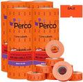 Perco 1 Line Fluorescent Red Sale Labels - 32,000 Blank Price and Date Gun Labels for Perco Lite, X, Plus and Pro 1 Line Price and Date Guns - 32 Rolls, 4 Sleeves - Made in USA by Perco