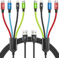 4 in 1 Multi Charging Cable, 2 Pack 5FT Charging Cords for Multiple Devices by Firsting