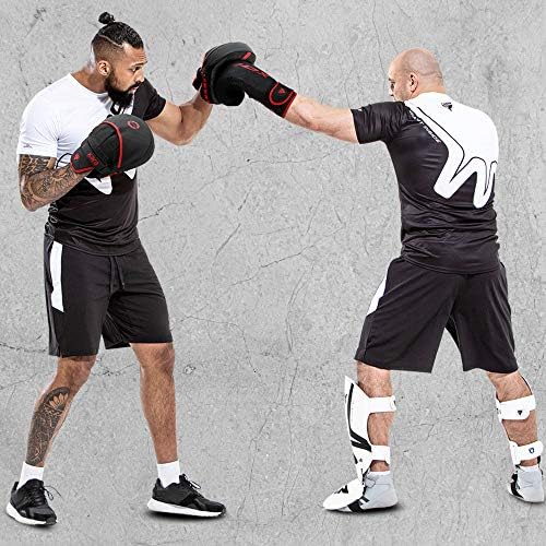 RDX Boxing Pads Curved Focus Mitts, Maya Hide Leather Kara Hook and jab Training Pads, Adjustable Strap Ventilated, MMA Muay Thai Kickboxing Coaching Martial Arts Punching Hand Target Strike Shield - Image 2
