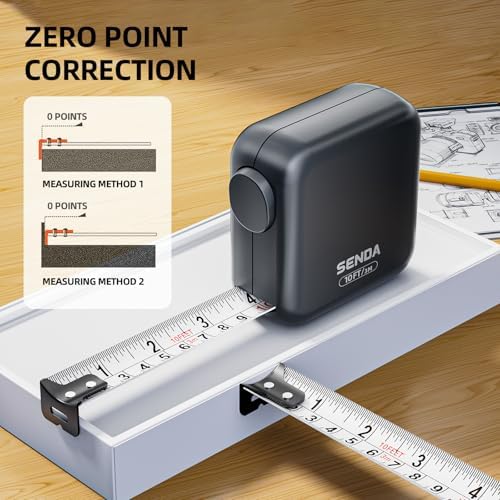 SENDA Self-Locking Tape Measure 10FT/3M, Compact Square Design Small Measuring Tape with High Rigidity, No Back Clip, Wear & Shock Resistant for Home, DIY, Industrial Use (10Ft) - Image 3