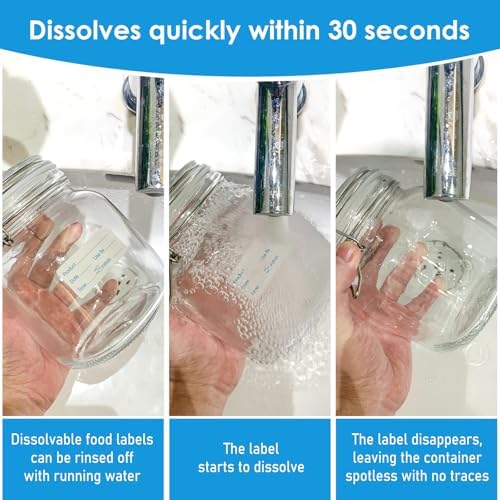 L Liked 500 Stickers Use by 1 x 2 Inch Blue Dissolvable Food Labels - Image 4