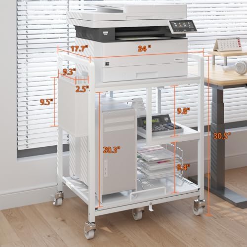 Sedegn Printer Stand with Storage: 24 x 18 Inch Top for Large Printers - Image 3