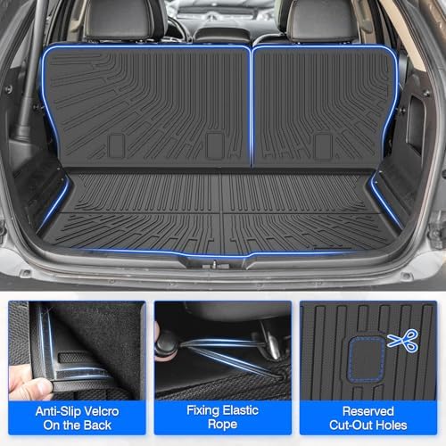 Floor Mats for Ford Edge 2007-2014 & Lincoln MKX 2007-2015, All Weather Cargo Liner for Edge Accessories, Heavy Duty TPE Cargo Mats, Car Accessories - Image 5