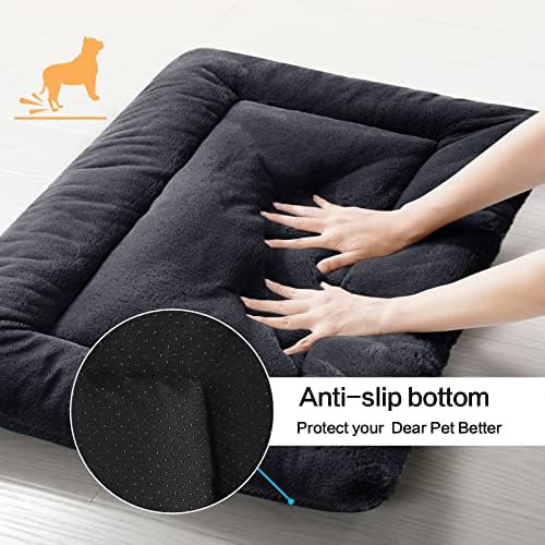 Dog Crate Pad Washable Dog Bed for Crate Small Cozy Mat 24-Inch Dark Gray - Image 6