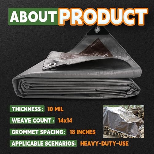 RAINDEWAY 5x7 Feet(2 Pack) Tarps Heavy Duty Waterproof,10Mil Small Tarp - Image 6