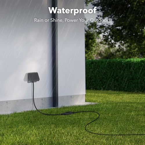 BN-LINK 8 ft Indoor/Outdoor Extension Cord 16/3 SJTW, Black, Water & Weather Resistant, 3-Prong Grounded Plug for Landscaping & Holiday Decorations, Home & Office, 13A ETL - Image 4