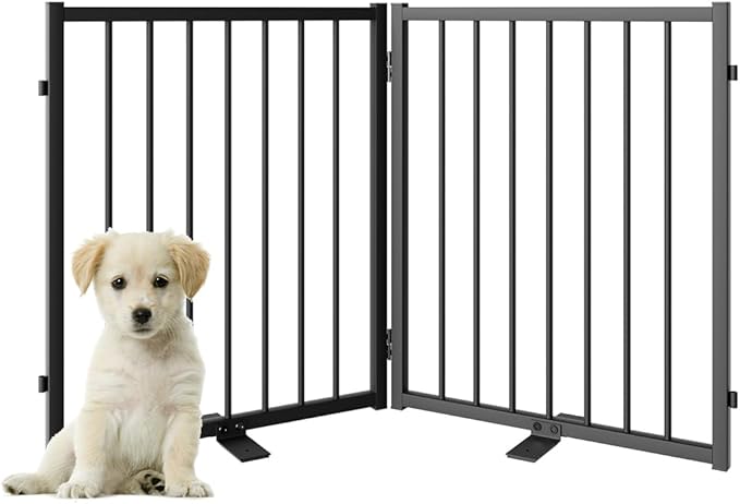 Full Metal Freestanding Dog Gate by SNUOWU