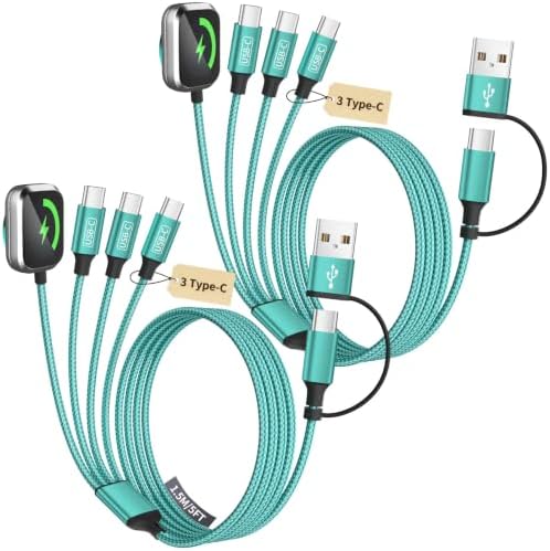 3 Type-C Ports 4-IN-2 Multi Charging Cable for iWatch Charger/iPhone 17-15 by MPATIBY