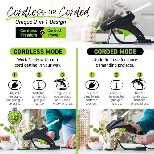 Surebonder Cordless Hot Glue Gun, High Temperature, Full Size, 60W, 50% More Power - Sturdily Bonds Metal, Wood, Ceramics, Leather & Other Strong Materials (Specialty Series CL-800F) - Image 5