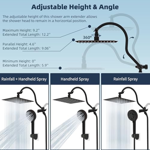 Hibbent All Metal cUPC Certified High Pressure Rainfall 8'' Shower Head - Image 6