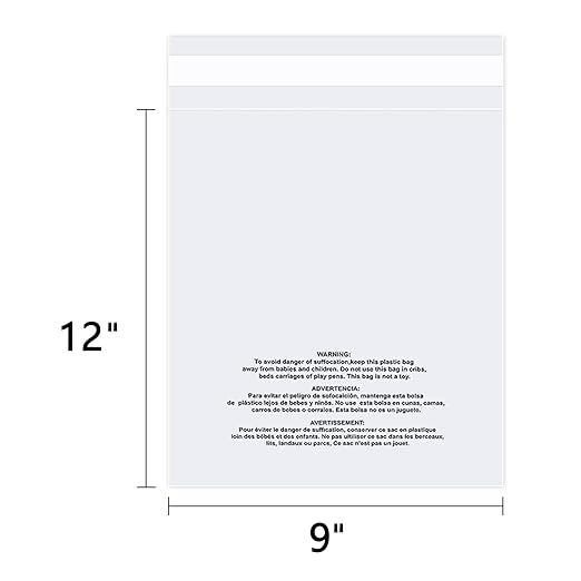iMailer - 100 Count - 9" x 12" Clear Plastic Poly Bags - Image 2