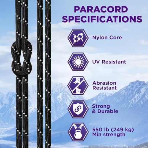 Paracord Rope 550 lb 4mm – Parachute Cord – Utility Camping Rope - Image 4