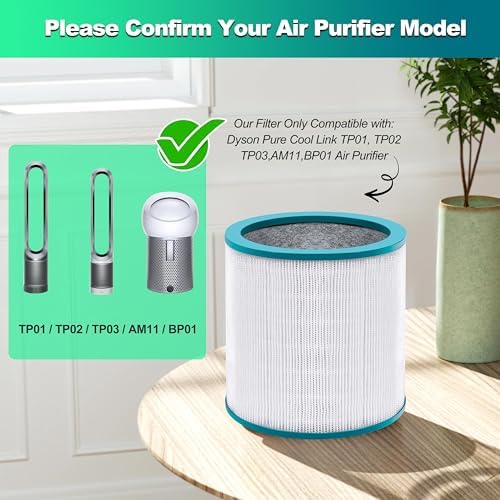 2 Pack Replacement Air Purifier Filters for Dyson Tower Purifier Pure Cool Link TP01 TP02 TP03 BP01, AM11, Dyson BP01 Models, Compared to Part # 968126-03 - Premium Activated Carbon Filters - Image 6