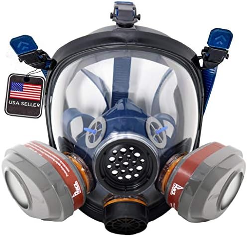 Parcil Distribution Full Face Respirator Mask - Air Purifying, Organic Vapor & Particulate - Industrial Use - CE Tested by ParcilDistribution