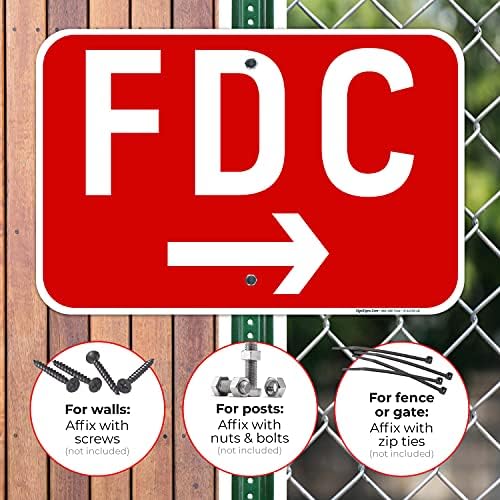 FDC Right Arrow Sign, Red Background, - Image 4