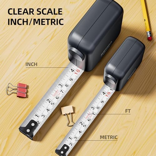 SENDA Self-Locking Tape Measure 10FT/3M, Compact Square Design Small Measuring Tape with High Rigidity, No Back Clip, Wear & Shock Resistant for Home, DIY, Industrial Use (10Ft) - Image 7