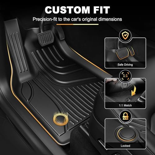 All Weather TPE Floor Mats & Cargo Liner & Seat Back Cover Full Set for 2011-2021 Jeep Grand Cherokee 5-Passenger (Exclude L/2022 WL Models) Waterproof Anti-Slip Car Accessories - Image 4