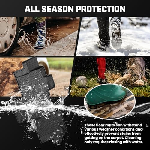 Mixsuper Floor mat for Ram Promaster 1500/2500/3500 2018-2026 (Not Fit for EV & Promaster City),All Weather TPE Rubber Floor Liners Protection for Promaster Accessories,1 Row Anti-Slip Car Mats, Black - Image 5